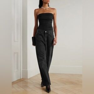 AGOLDE 90’s Mid-Ride Straight Jeans in Black Distressed